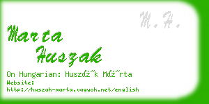 marta huszak business card